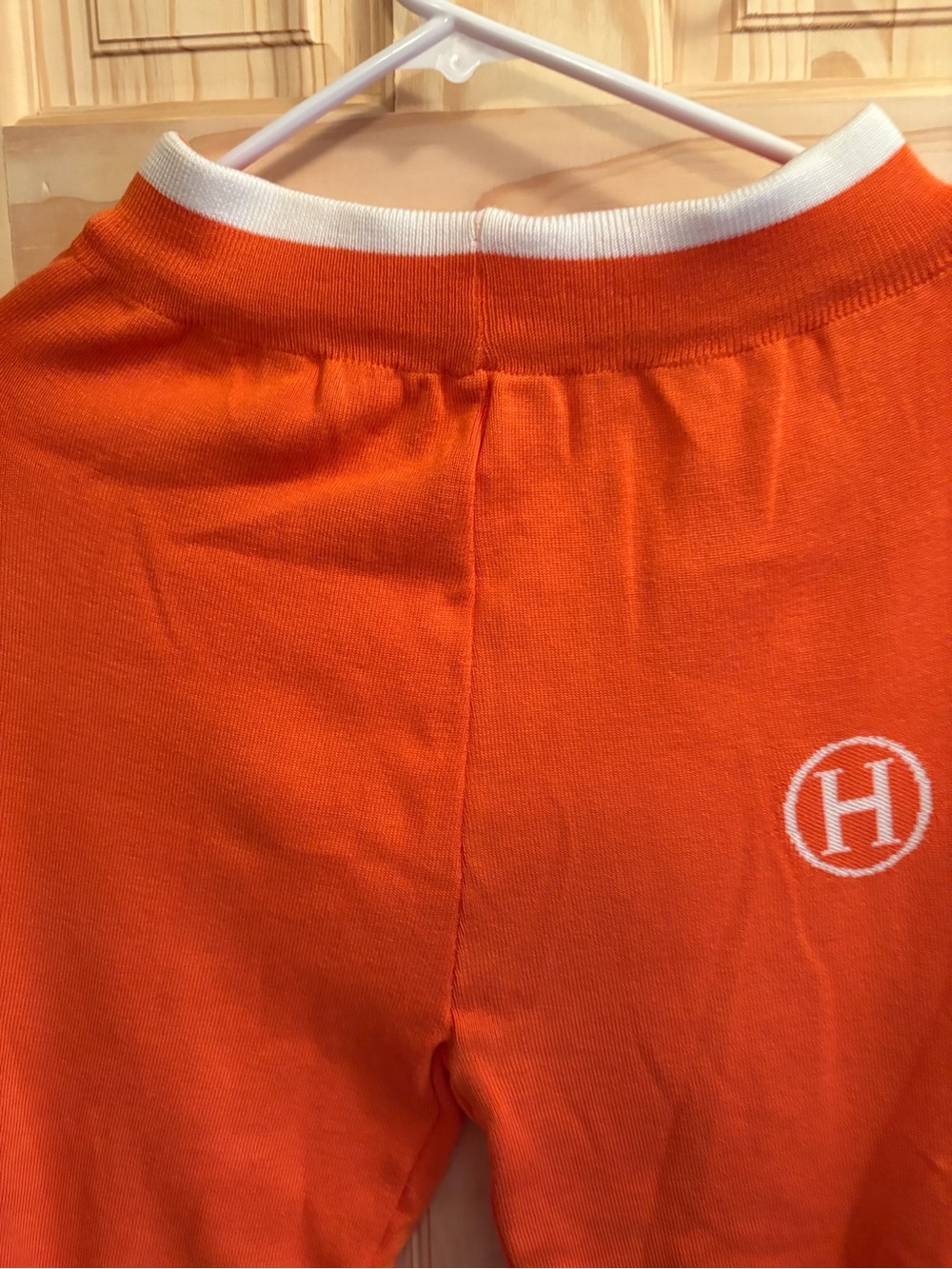 FASHION 2 PC Orange Knit  Zip-Up Top with White Trim and matching pants - Picture 8 of 10